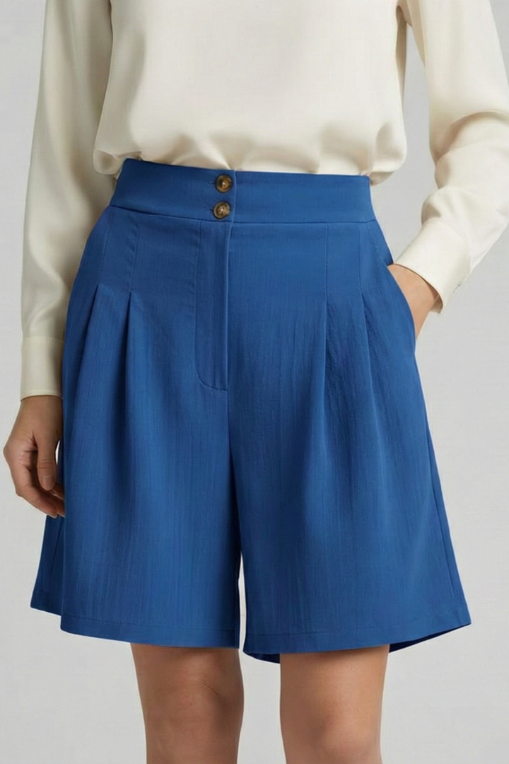 Women’s Shorts with Button Waist and Wide Legs