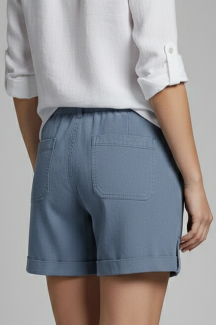 Women’s Shorts with Drawstring Waist and Rolled Hem