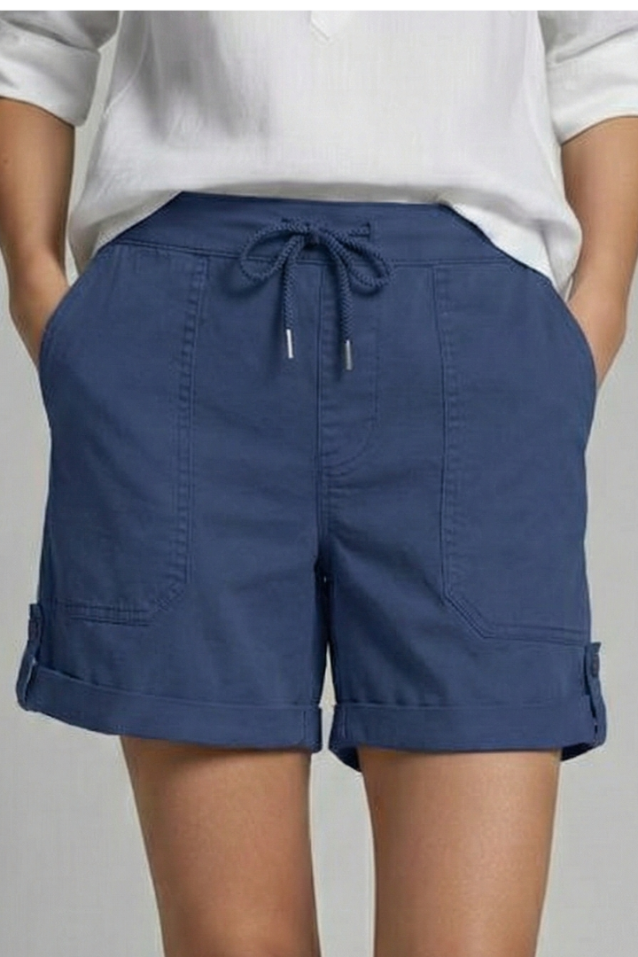 Women’s Shorts with Drawstring Waist and Rolled Hem