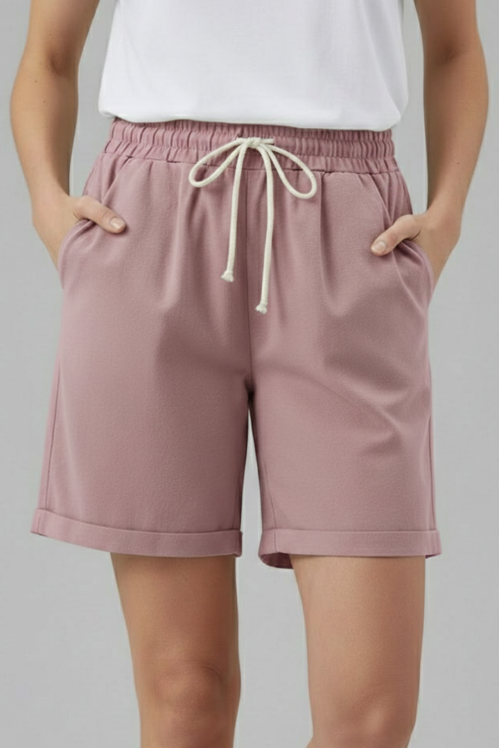 Women’s Shorts with Drawstring Waist and Side Pockets