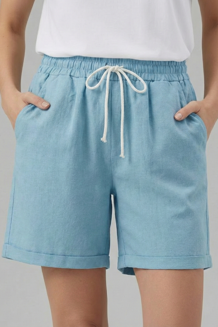 Women’s Shorts with Drawstring Waist and Side Pockets