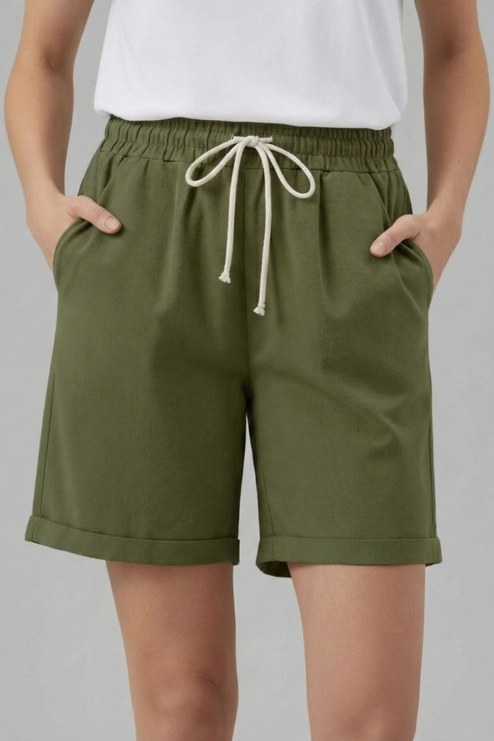 Women’s Shorts with Drawstring Waist and Side Pockets