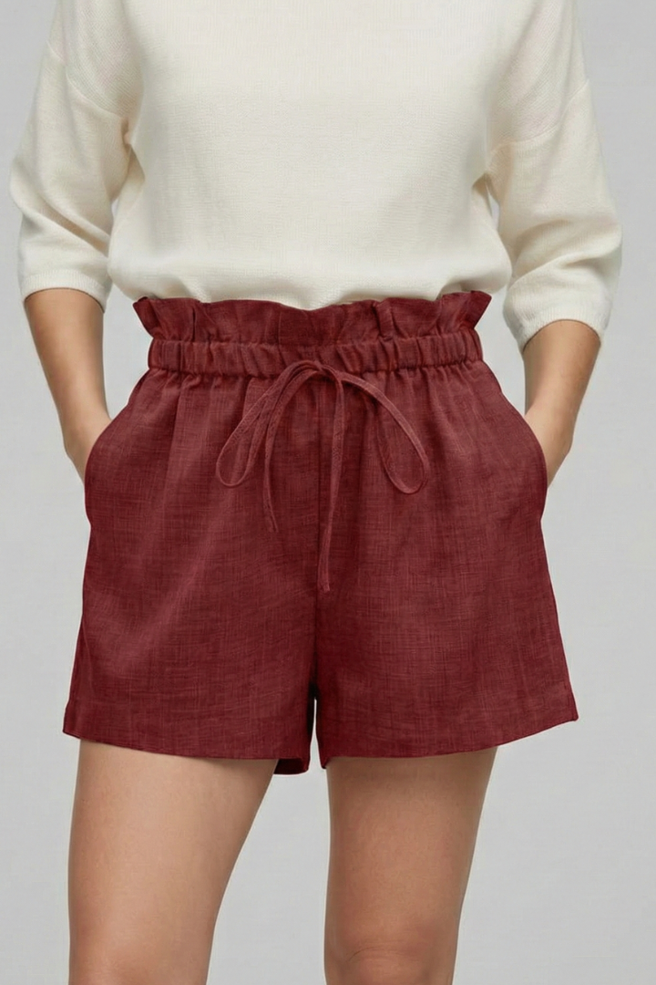Women’s Shorts with Drawstring Waist and Side Pockets
