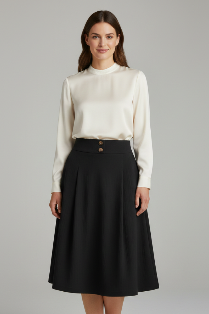 Women’s Skirt with High Waist and Flared Hem
