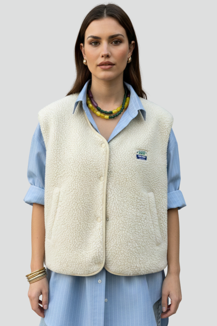 Women’s Sleeveless Vest with Textured Surface