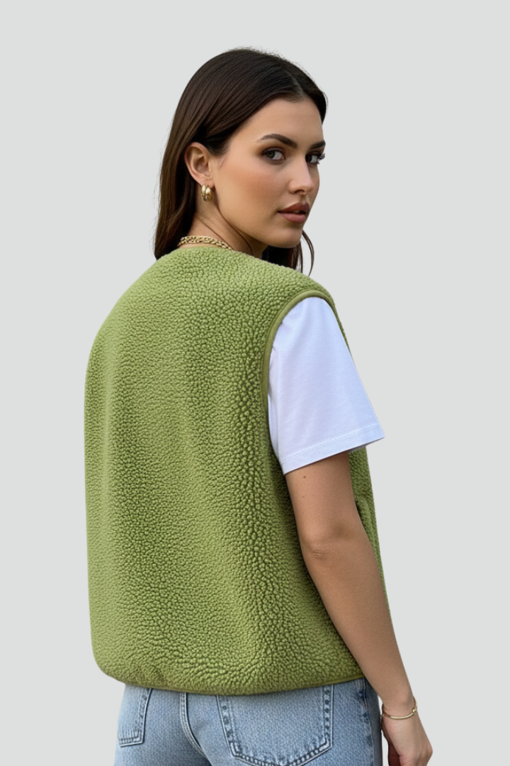 Women’s Sleeveless Vest with Textured Surface