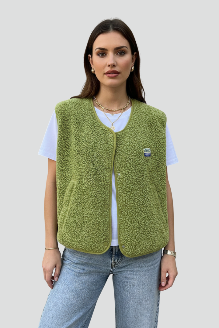 Women’s Sleeveless Vest with Textured Surface