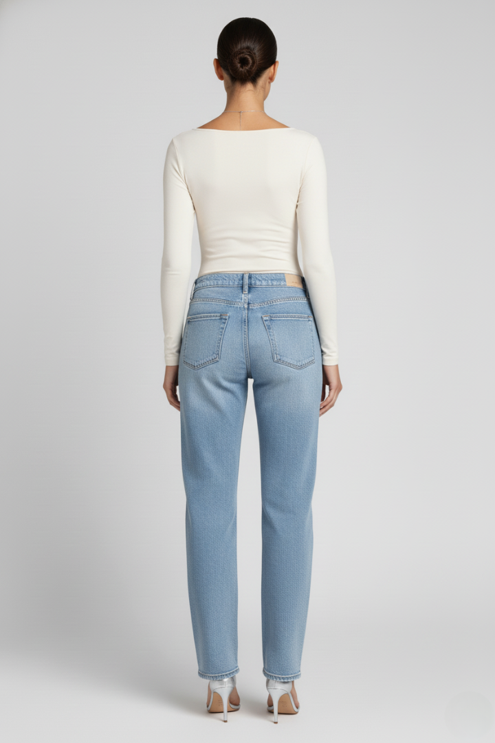 Women’s Straight Jeans with Mid-Rise Waist