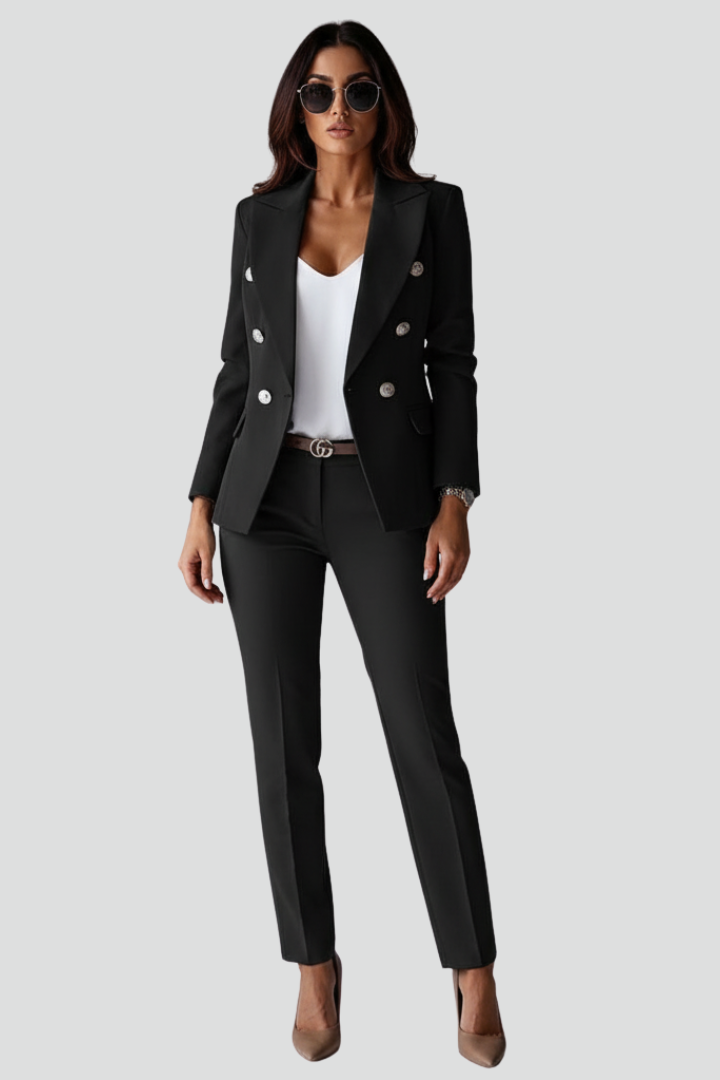 Women’s Suit Set with Blazer and Straight Trousers