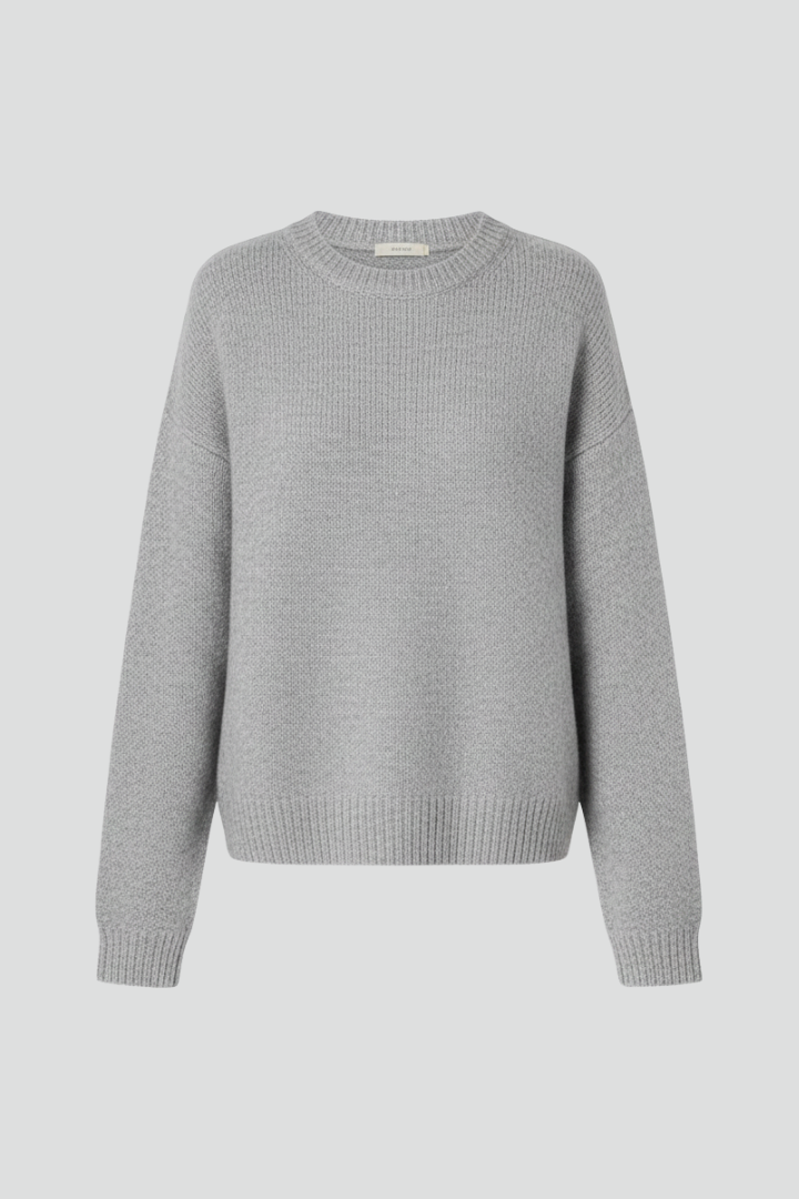 Women’s Sweater with Round Neck and Knitted Surface