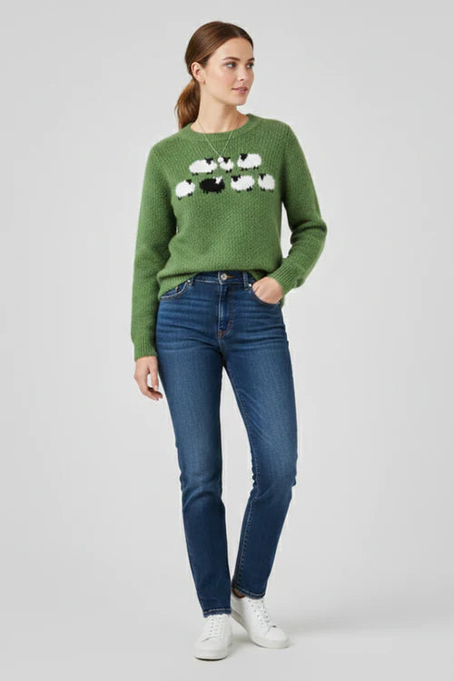 Women’s Sweater with Round Neck and Textured Pattern Surface