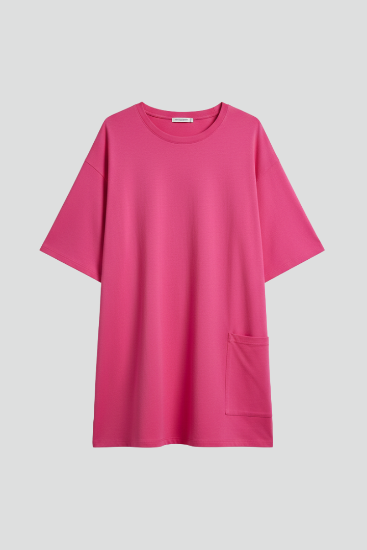 Women’s T-Shirt Dress with Crew Neck and Short Sleeves