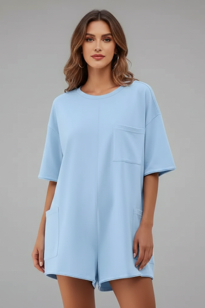 Women’s T-Shirt Dress with Crew Neck and Short Sleeves