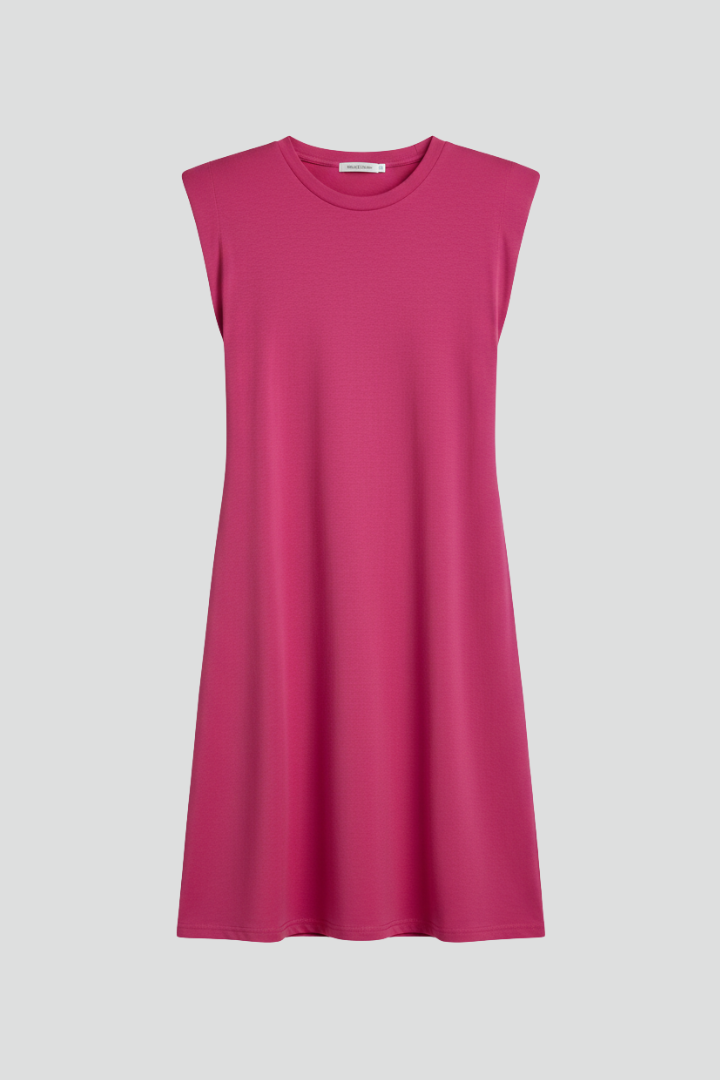 Women’s T-Shirt Dress with Shoulder Pads and Sleeveless Cut