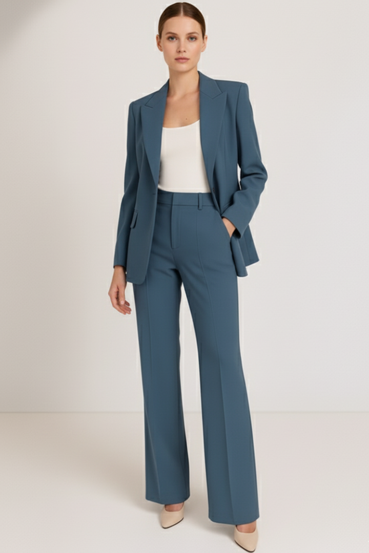 Women's Tailored Two-Piece Pantsuit Set with Blazer and Trousers