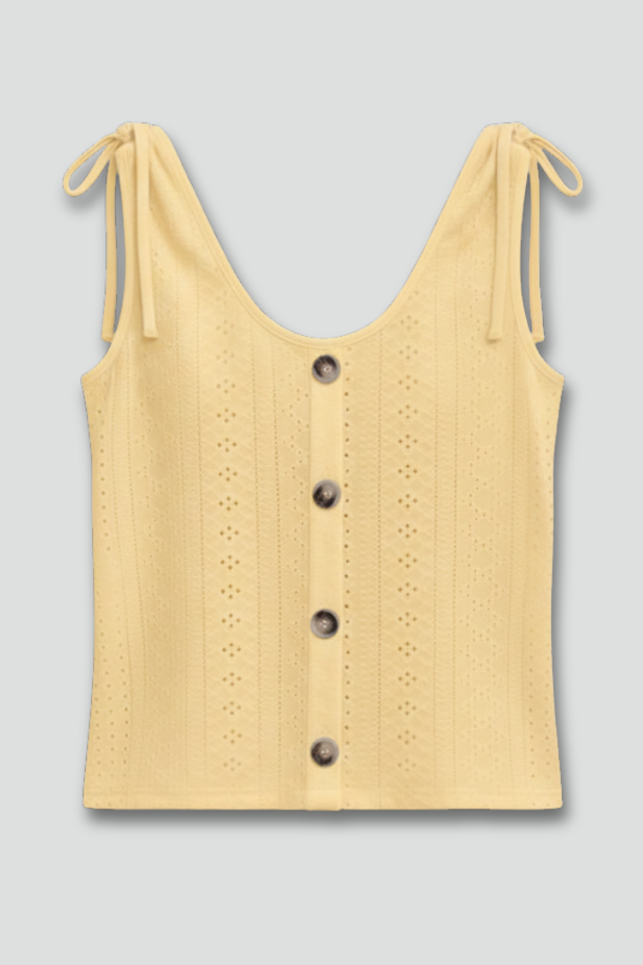 Women’s Tank Top with Button Front and Ribbed Surface