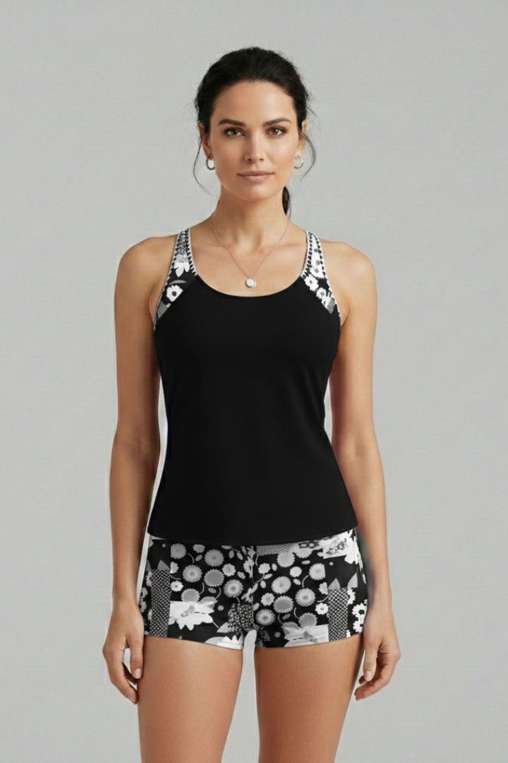 Women’s Tankini Set with Racerback Top and Shorts