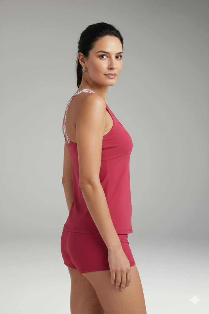 Women’s Tankini Set with Racerback Top and Shorts