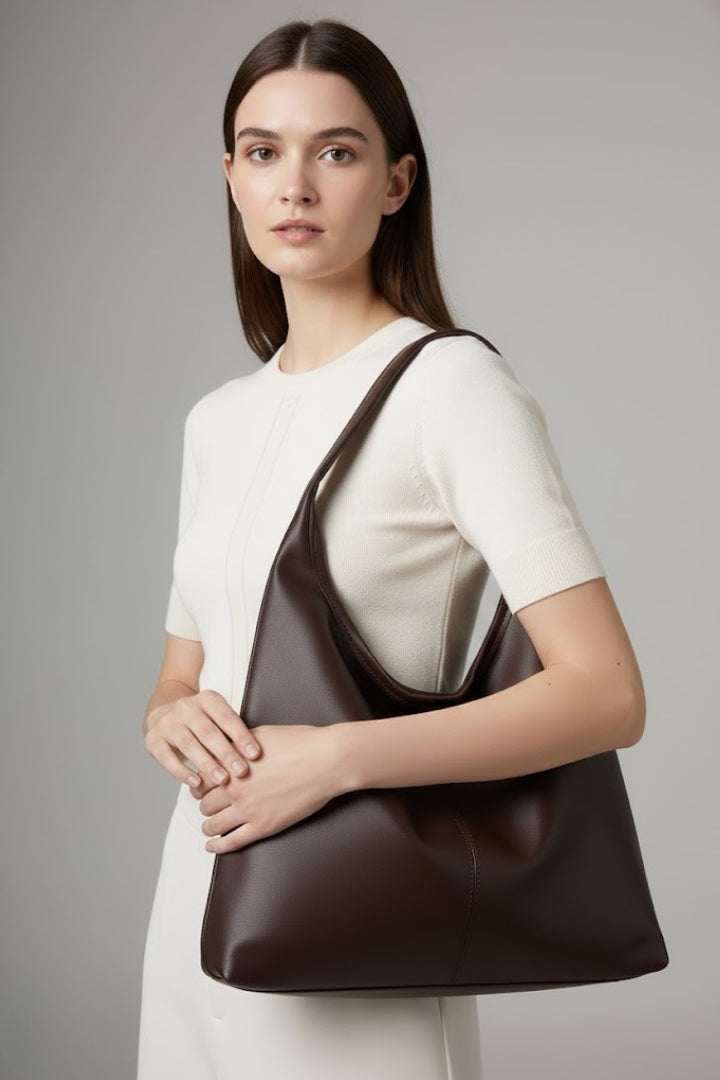 Women’s Tote Bag with Faux Outer and Large Inner Pocket