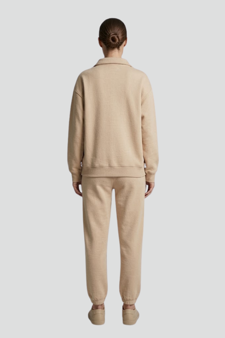 Women’s Tracksuit Set with Half-Zip Sweatshirt and Jogger Pants