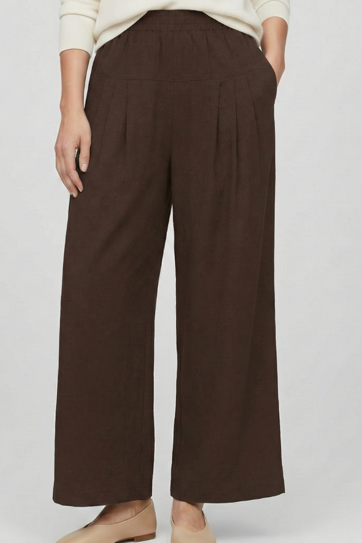 Women’s Trousers with Elastic Waistband and Wide Legs