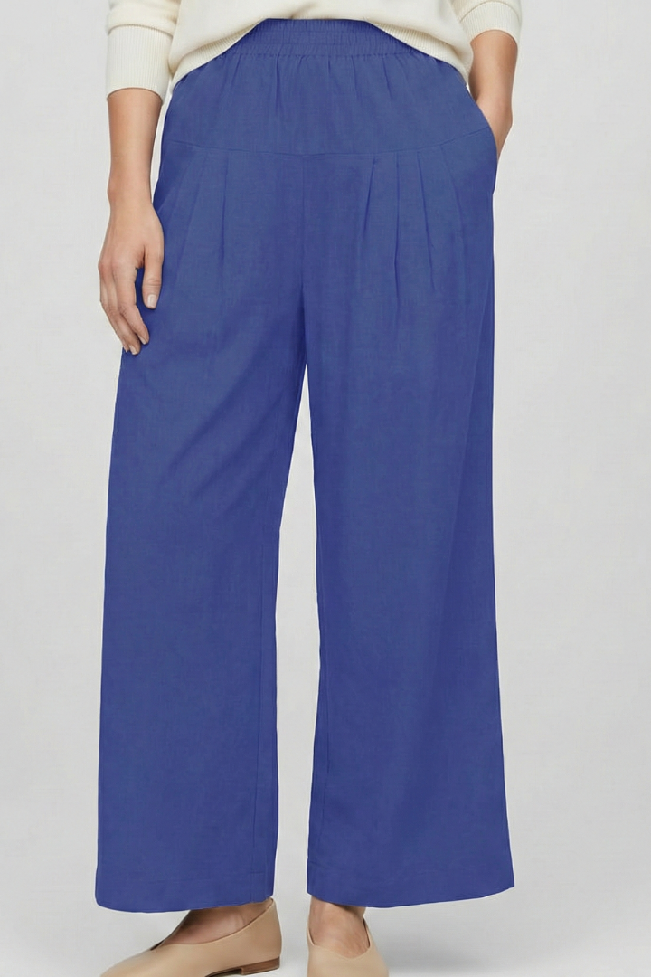Women’s Trousers with Elastic Waistband and Wide Legs