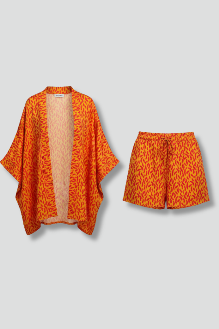 Women’s Two Piece Set with Open Front Jacket and Shorts