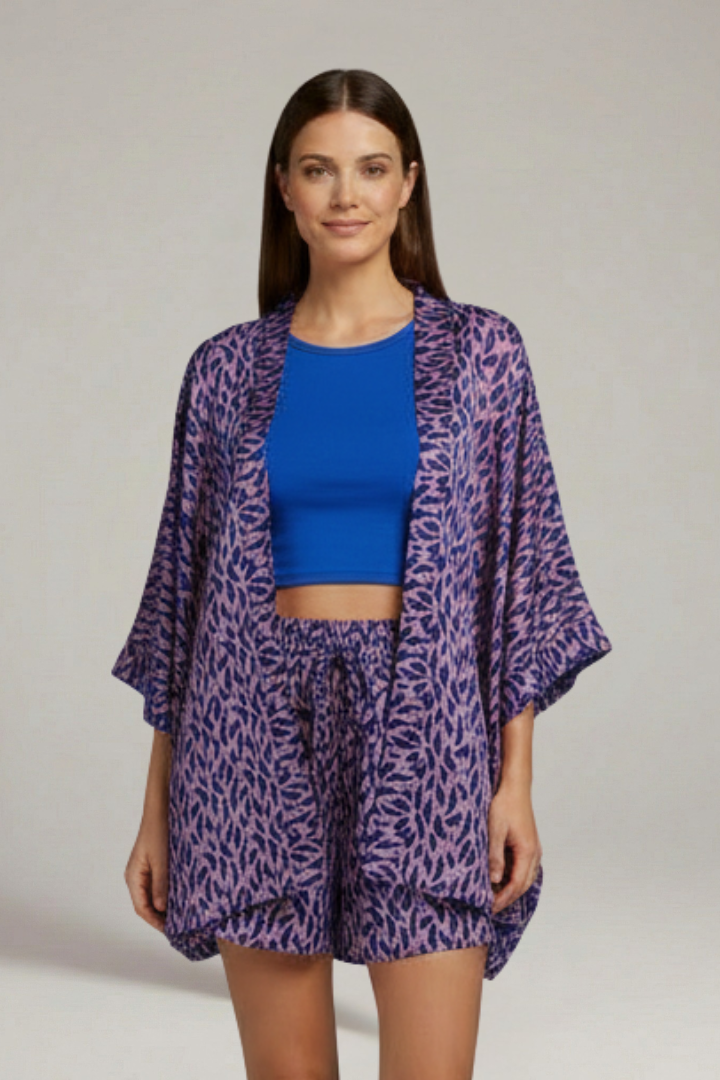 Women’s Two Piece Set with Open Front Jacket and Shorts