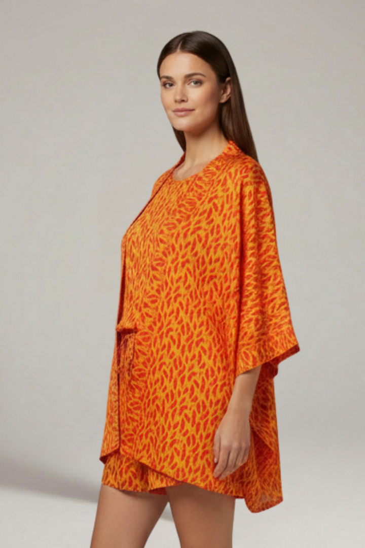 Women’s Two Piece Set with Open Front Jacket and Shorts