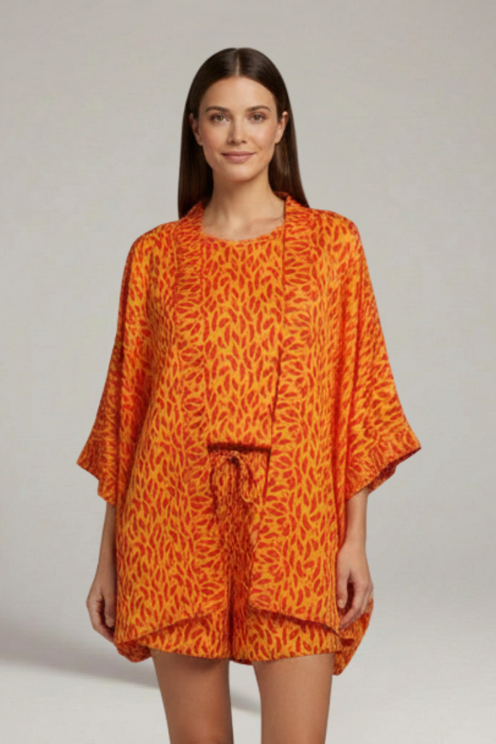 Women’s Two Piece Set with Open Front Jacket and Shorts