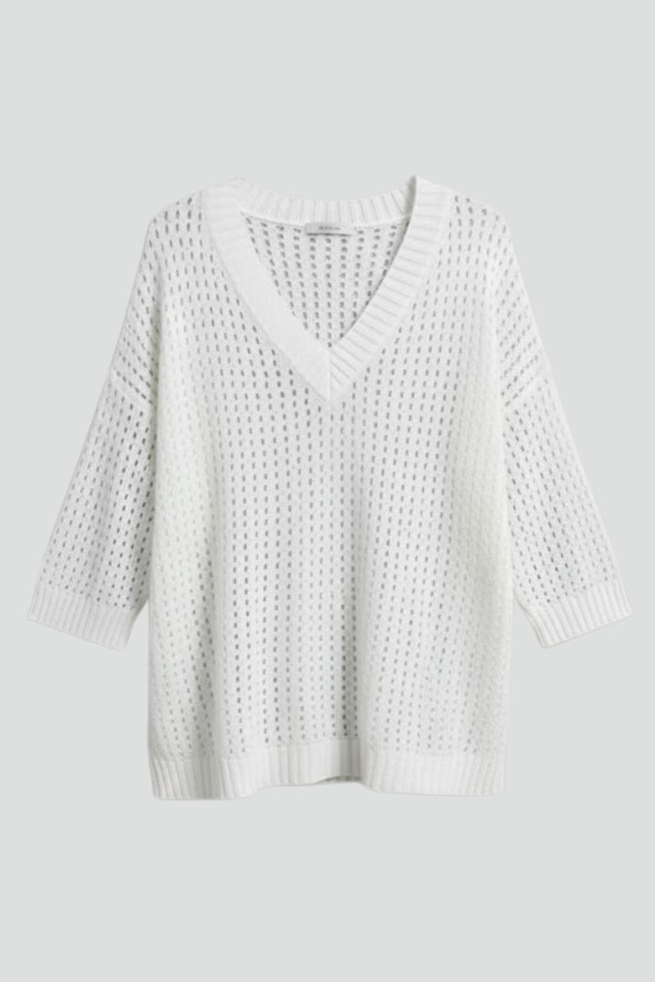 Women’s V Neck Blouse with Hollow Out Pattern