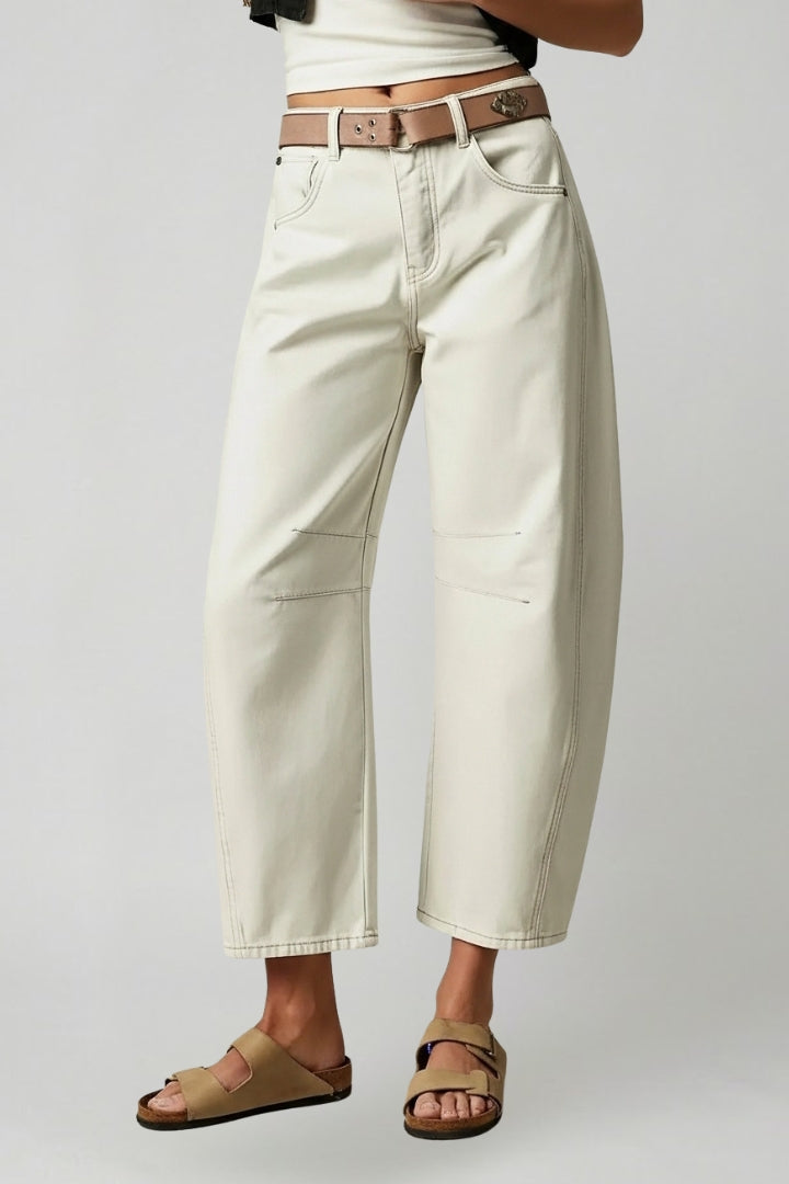 Women’s Wide Leg Jeans with High Waist and Stretch Denim