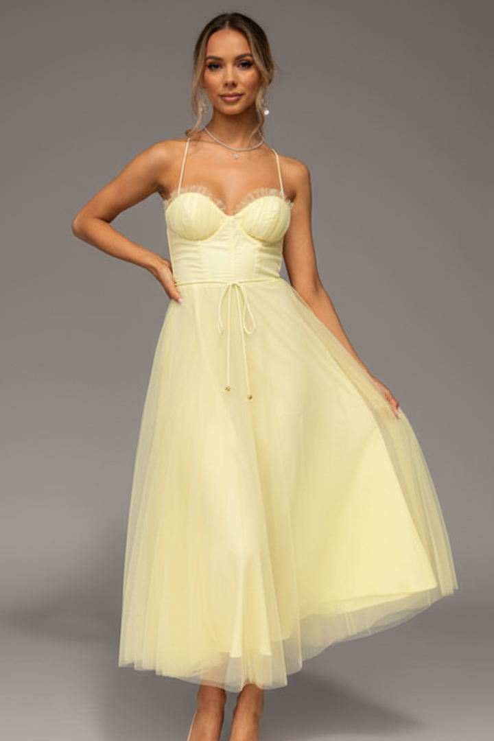Women’s dress with sweetheart neckline and shoulder straps