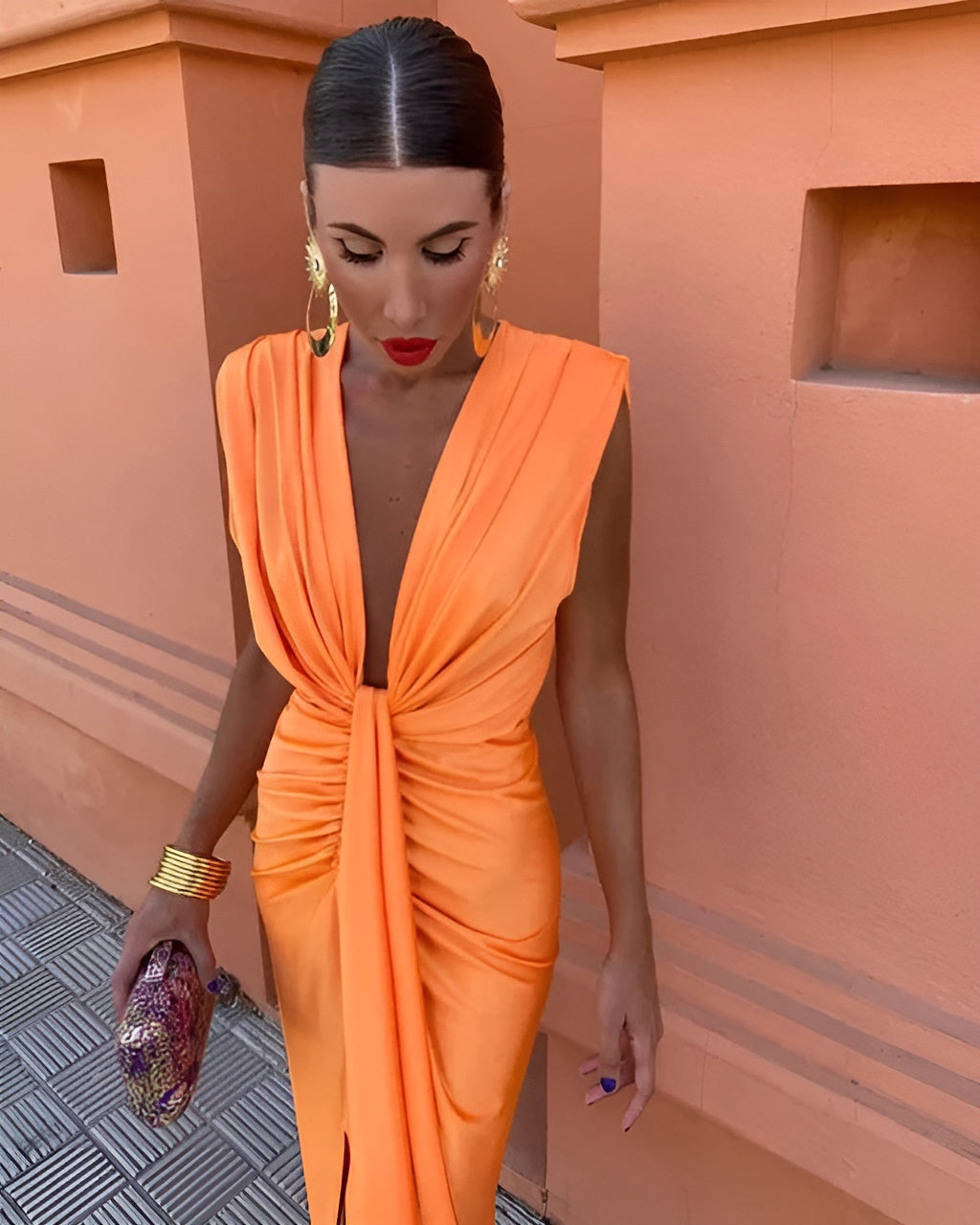 Pleated Maxi Dress for Women