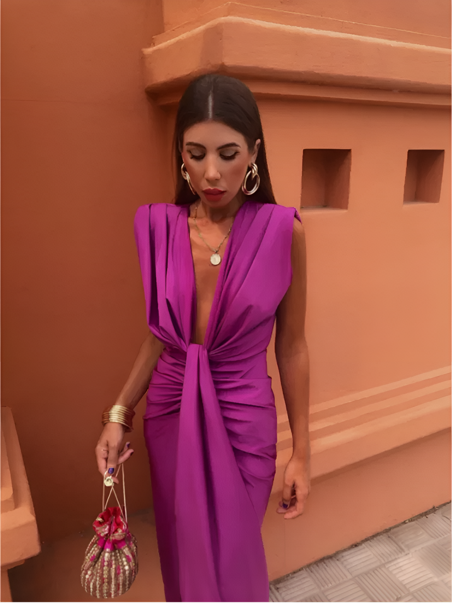 Pleated Maxi Dress for Women