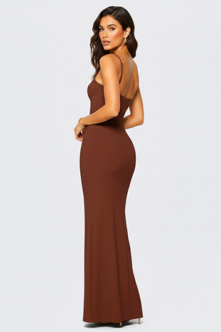 Women’s Maxi Dress with Spaghetti Straps and Open Back